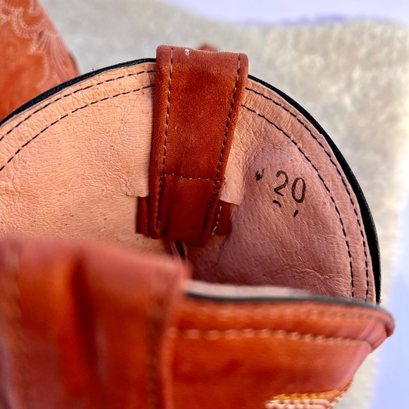 *Jar Boots | Orange Ostrich Leather Western Boot Size 20/13 - Picture 12 of 15